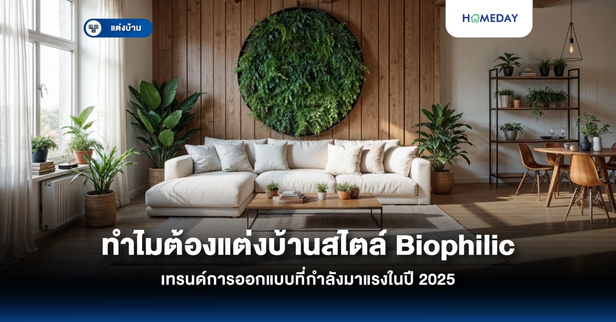ทำไมต้องแต่งบ้านสไตล์ Biophilic? เทรนด์การออกแบบที่กำลังมาแรงในปี 2025