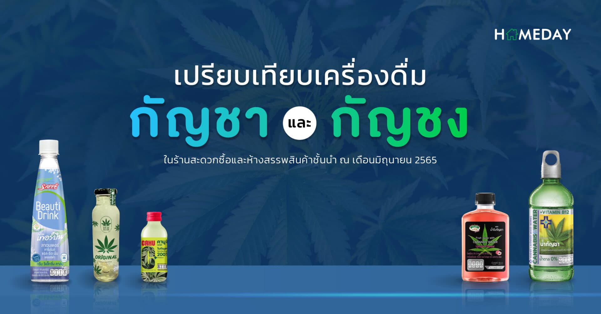 เปรียบเทียบ 5 เครื่องดื่ม กัญชา และ กัญชง ในท้องตลาด