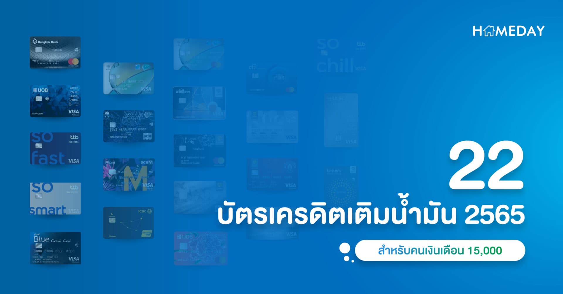 22 บัตรเครดิตเติมน้ำมัน 2565 สำหรับคนเงินเดือน 15,000