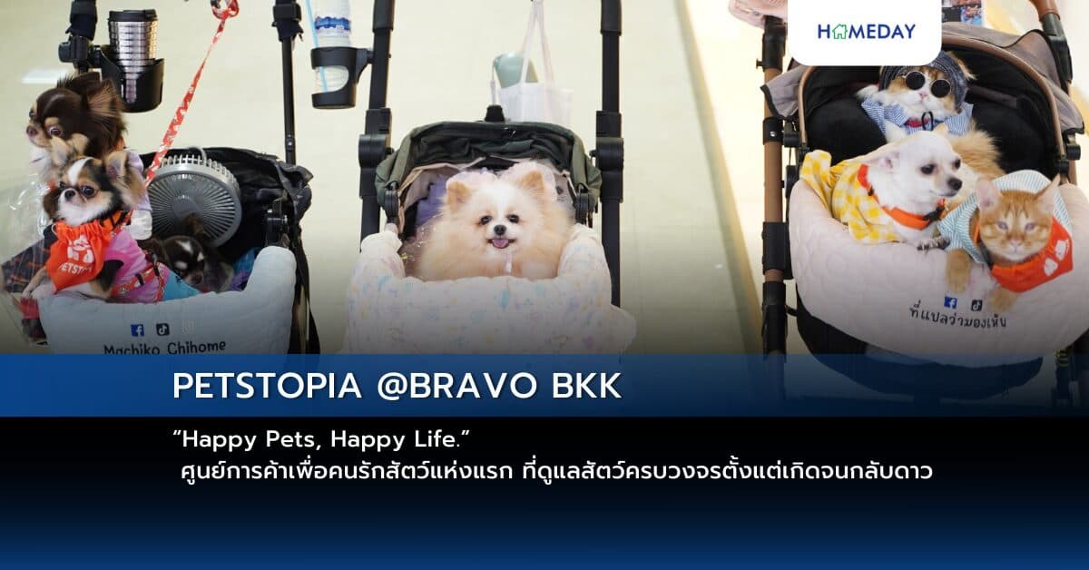 PETSTOPIA @BRAVO BKK  “Happy Pets, Happy Life.”  ศูนย์การค้าเพื่อคนรักสัตว์แห่งแรก ที่ดูแลสัตว์ครบวงจรตั้งแต่เกิดจนกลับดาว