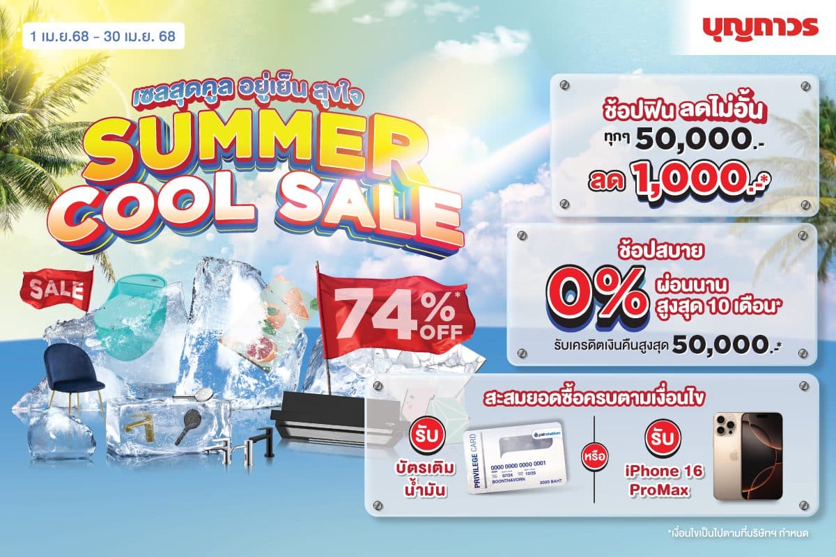 บุญถาวร ชวนช้อปดับร้อน มอบโปรโมชั่น “Summer Cool Sale เซลสุดคูล อยู่เย็น สุขใจ”