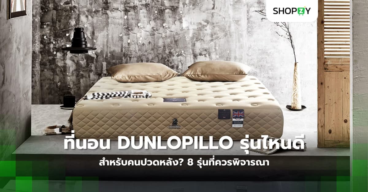 ที่นอน Dunlopillo รุ่นไหนดีที่สุดสำหรับคนปวดหลัง? 8 รุ่นที่ควรพิจารณา
