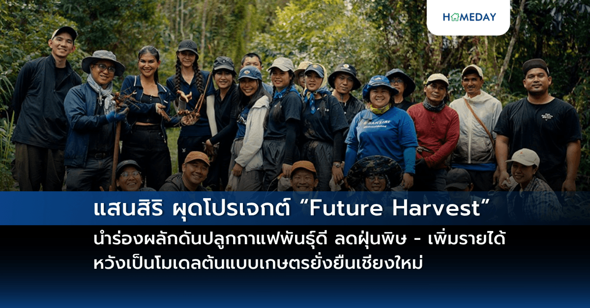 แสนสิริ ผุดโปรเจกต์  “Future Harvest” นำร่องผลักดันปลูกกาแฟพันธุ์ดี ลดฝุ่นพิษ – เพิ่มรายได้ หวังเป็นโมเดลต้นแบบเกษตรยั่งยืนเชียงใหม่