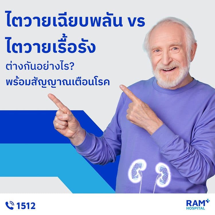 ไตวายเฉียบพลัน vs ไตวายเรื้อรัง : ต่างกันอย่างไร? พร้อมสัญญาณเตือนโรค