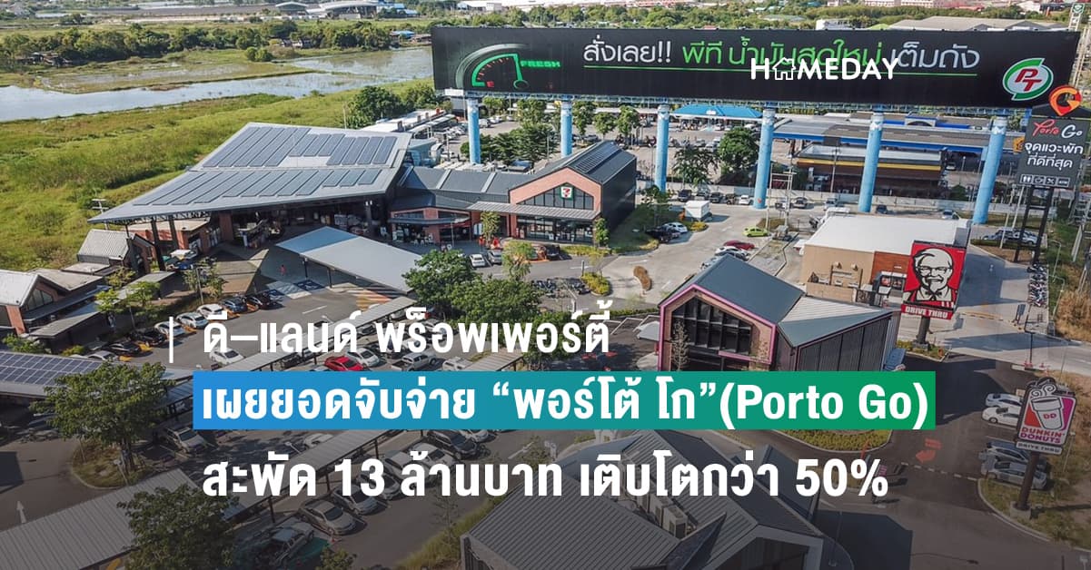 ดี–แลนด์ เผยสงกรานต์คึกคักทราฟฟิกรถเข้า “พอร์โต้ โก” 2 สาขา 6 หมื่นคัน ยอดจับจ่ายสะพัดโตกว่า 50% คว้า 2 ผู้เช่าเพิ่มจุดแข็ง พอร์โต้ โก บางปะอิน