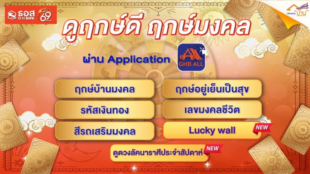 ธอส. เอาใจสายมู เพิ่ม 2 บริการเสริมมงคล Phase 2 บน Application : GHB ALL